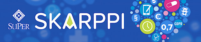 SuPerin logo, verkkokoulutusympäristö Skarpin logo