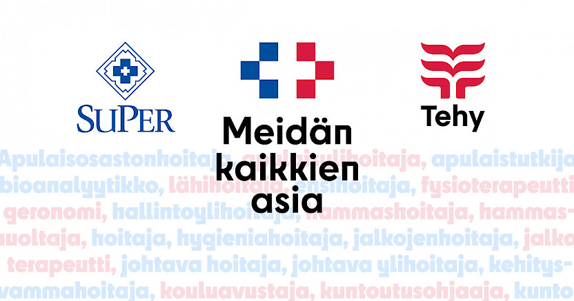 Meidän kaikkien asia -kampanjan logo, SuPerin ja Tehyn logot
