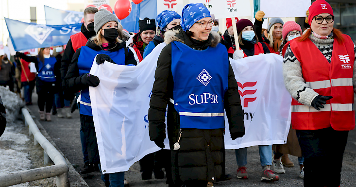 The Finnish Union of Practical Nurses – SuPer and The Union of Health and Social Care Professionals – Tehy on strike